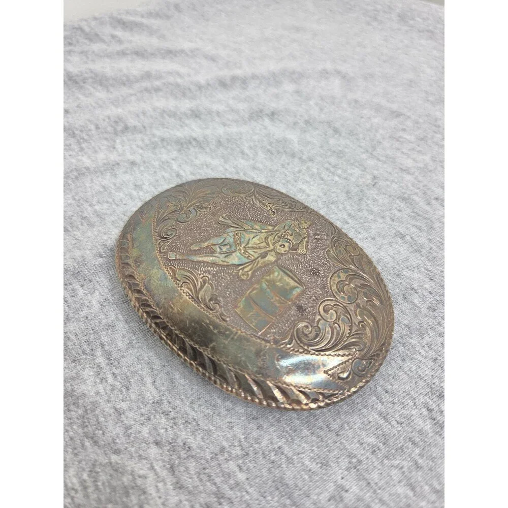 Crumrine 22k Gold Sterling Silver Santa Ana Rodeo Belt Buckle